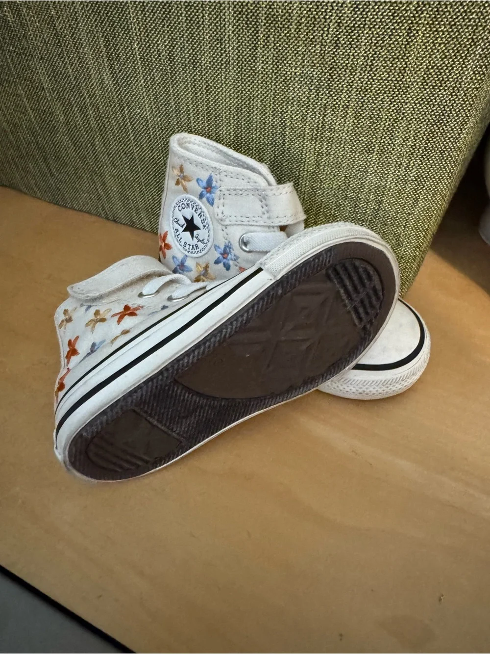 Converse High-Top Kids Sneakers with Floral Embroidery